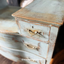 Load image into Gallery viewer, French Country Blue Chateau Dresser: Antique Refinished Buffet Vanity
