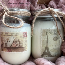 Load image into Gallery viewer, Handmade Warm Sugar Cookie Soy Candle: French Chateau Design, 16 oz
